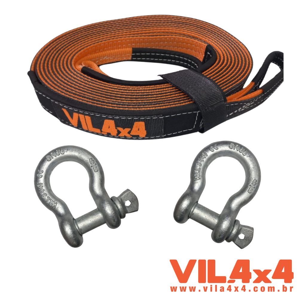 KIT CINTA REBOQUE 10M X 10TON C/ PAR DE MANILHA 5/8″